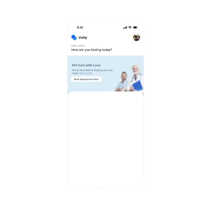 Cover image for Vetly Mobile UI Animation