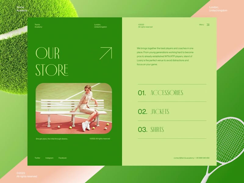 Cover image for Tennis Academy — Website Design