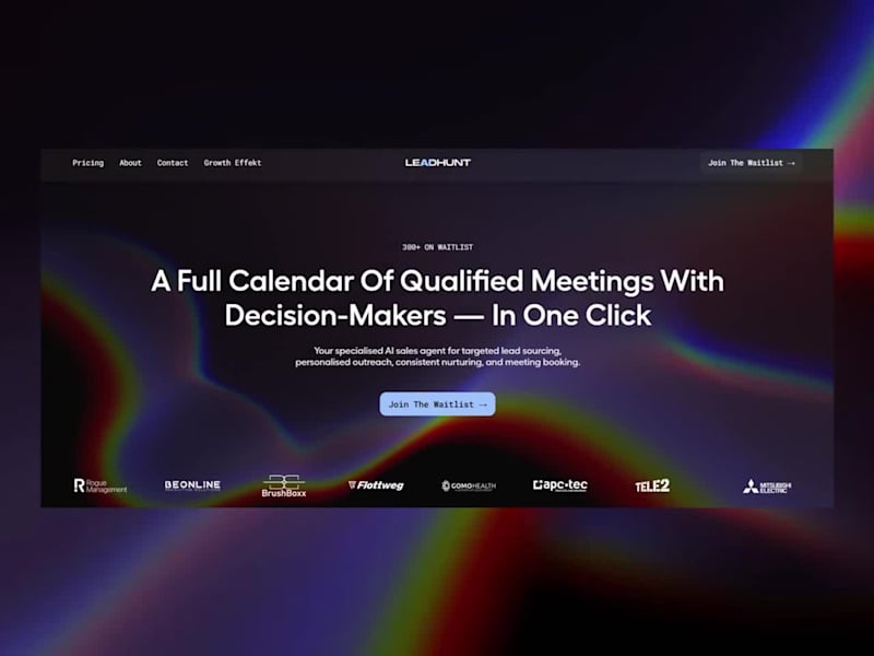 Cover image for Leadhunt Website Redesign for Premium Tech Aesthetic