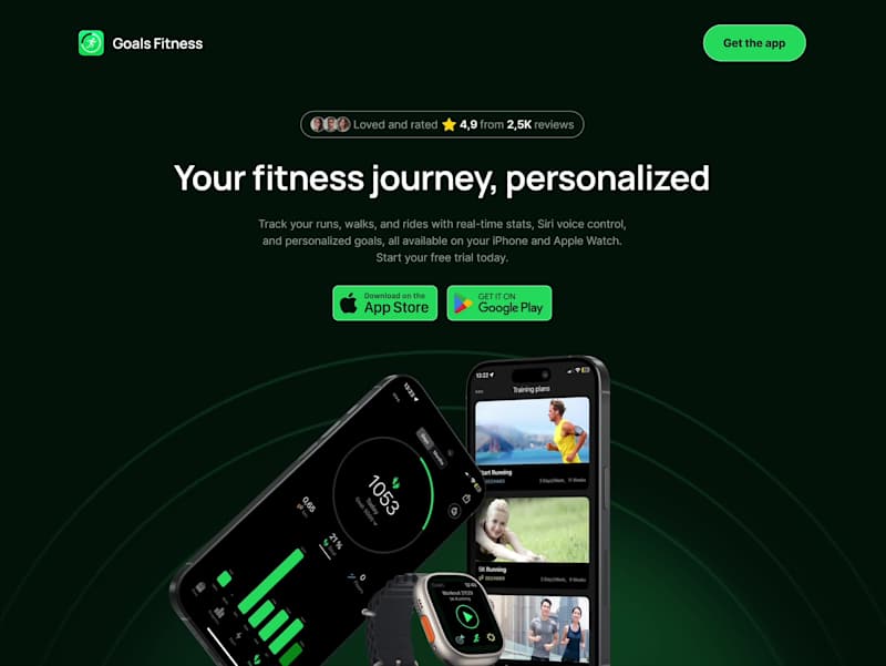 Cover image for Running & Walking App // Landing Page Concept This is a clea...