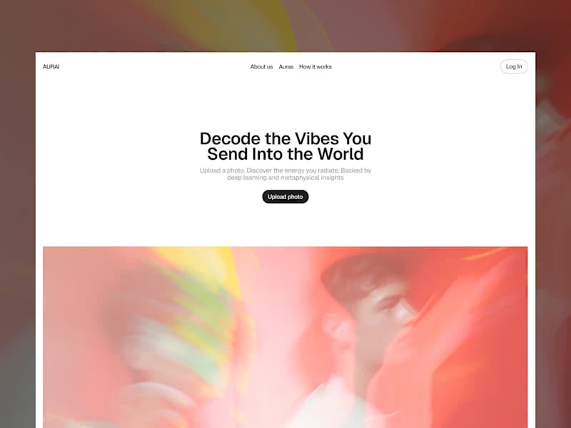 Cover image for Website hero section of AI tool which sees your aura ✨