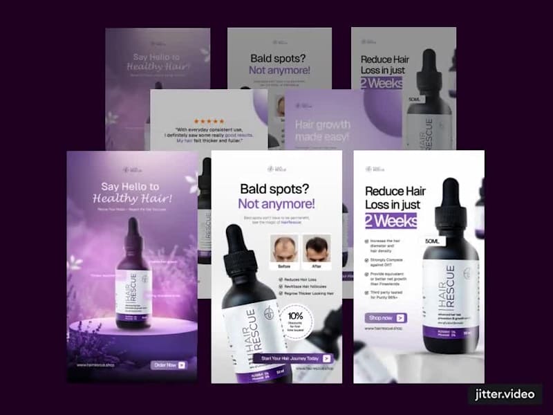 Cover image for High Converting Ad Design for Hair Rescue