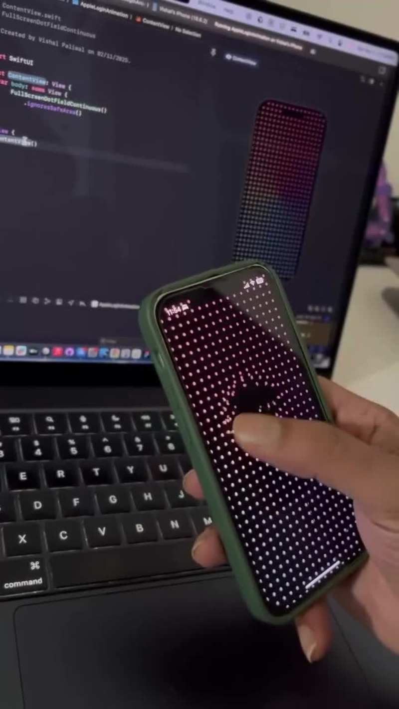 Cover image for hole-forming displacement with springy in SwiftUI