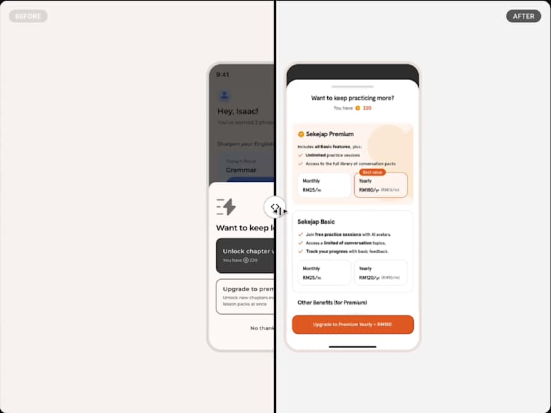 Cover image for Payment redesign for AI Learning App ✨