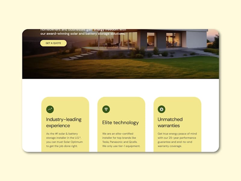 Cover image for Solar Optimum website design ✨