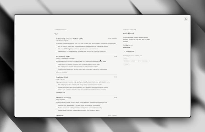 Cover image for New CV