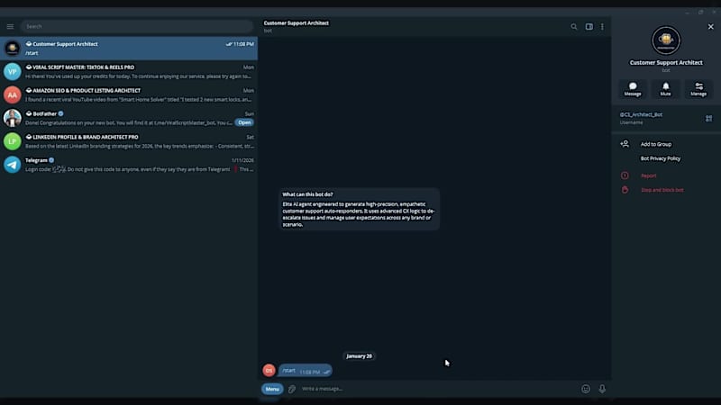 Cover image for Customer Support Architect: Enterprise AI Agent for Telegram