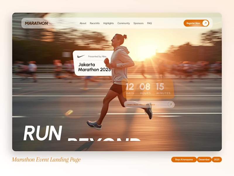 Cover image for Marathon Event Landing Page, What do you think guys ?