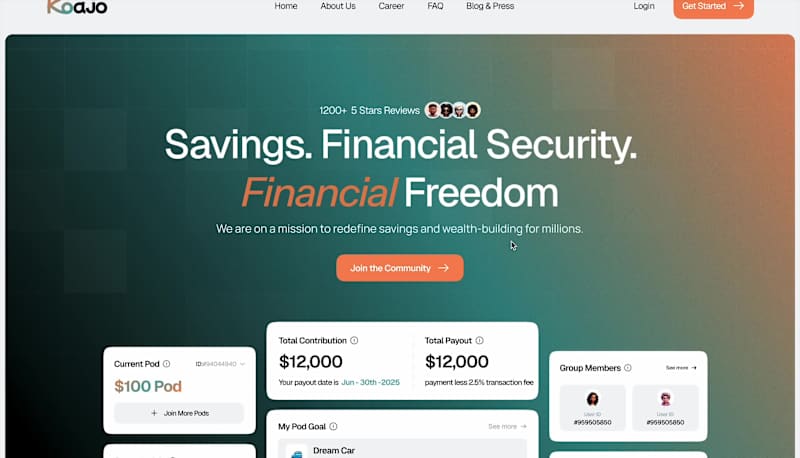 Cover image for Koajo: Fintech Savings Platform Built with Next.js & TypeScript