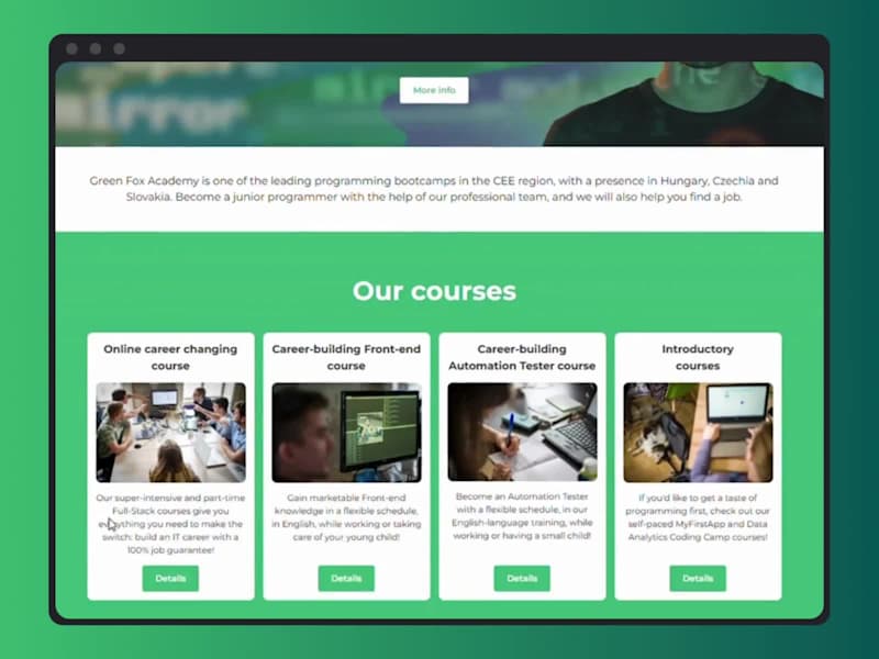 Cover image for Green Fox Academy: Multi-language Website Development