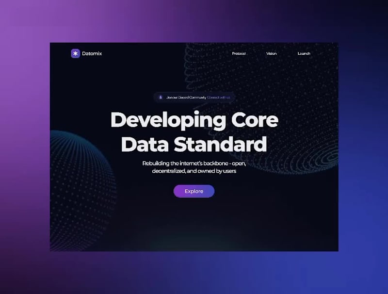 Cover image for Datomix Landing Page Redesign for Web3 Clarity