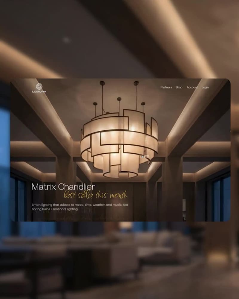 Cover image for Designed an immersive landing page experience for a lighting...