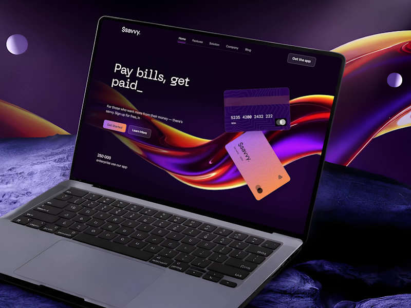 Cover image for Fintech Landing Page UI Design for Cash Management || $savvy...