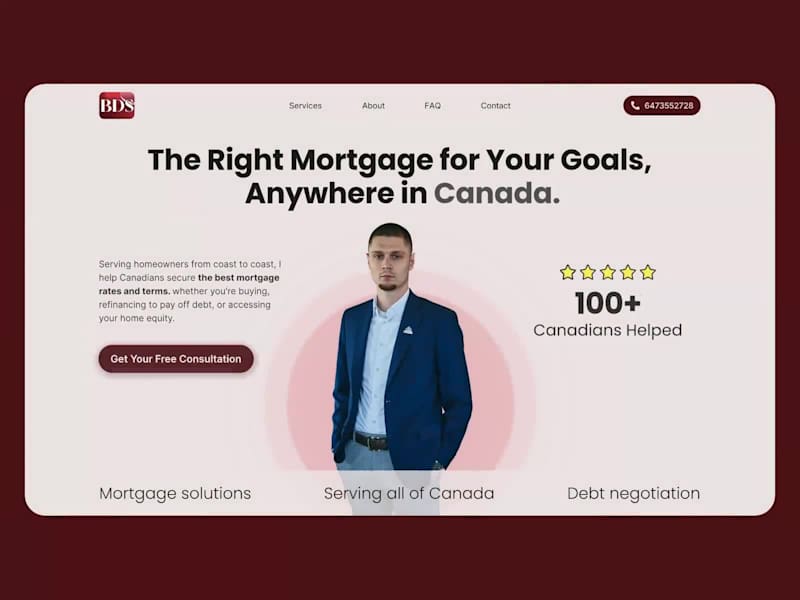 Cover image for Project completed 🎉 Modern landing page for a Canadian mort...