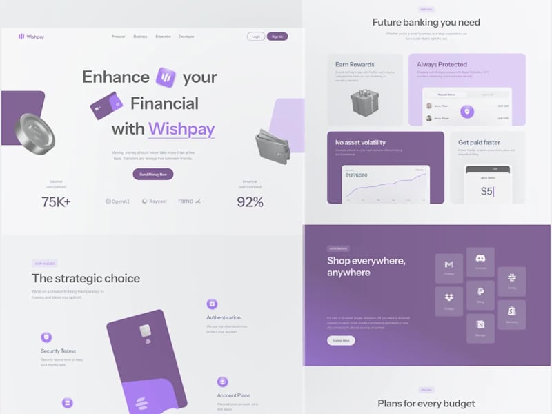 Cover image for Wishpay - Finance Landing Page