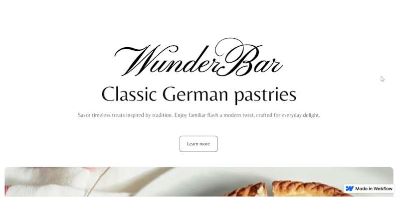 Cover image for Webflow website for a bakery