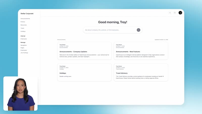 Cover image for A new Intranet Platform I developed base on OpenAI's Open Ho...