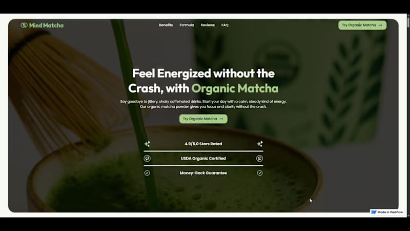 Cover image for Mind Matcha: New Webflow project
