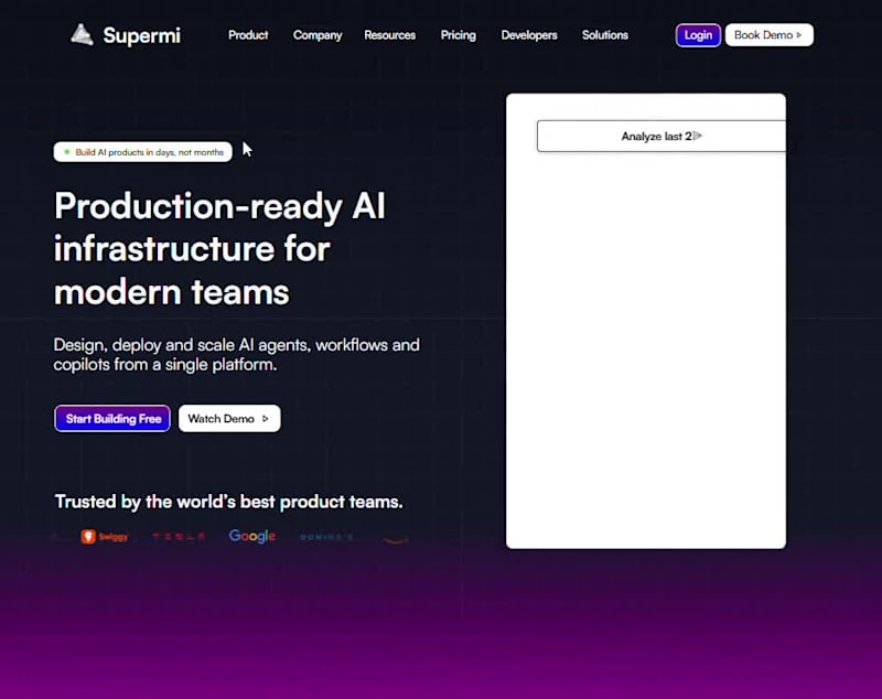 Cover image for AI SAAS Startup Hero Section