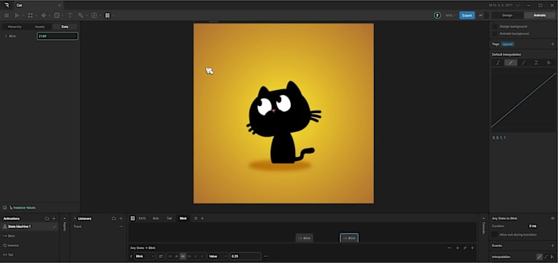 Cover image for I created a Rive character rig of a cat that follows the mou...