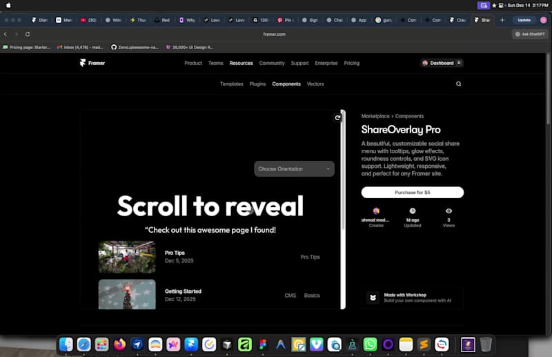 Cover image for Overlay pro Framer component will be available soon the most...