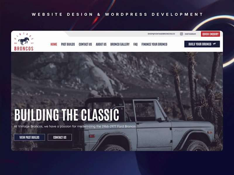 Cover image for Vintage Bronco Website UI/UX & WordPress Development