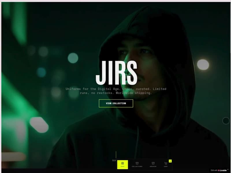 Cover image for #WIP Built with @Lovable for a streetwear clothing brand. St...