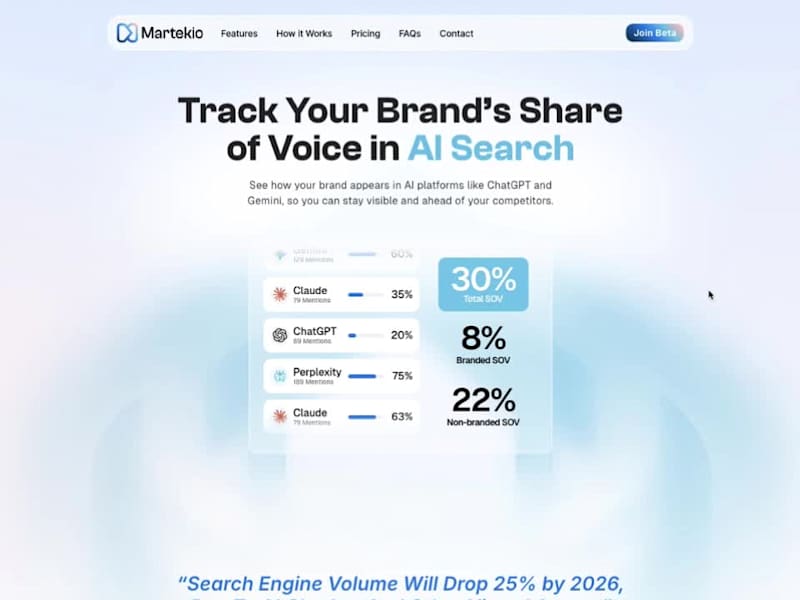 Cover image for Brand & Landing Page For Martekio