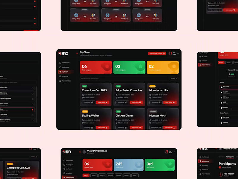 Cover image for Fantasy Sports App Dashboard Redesign