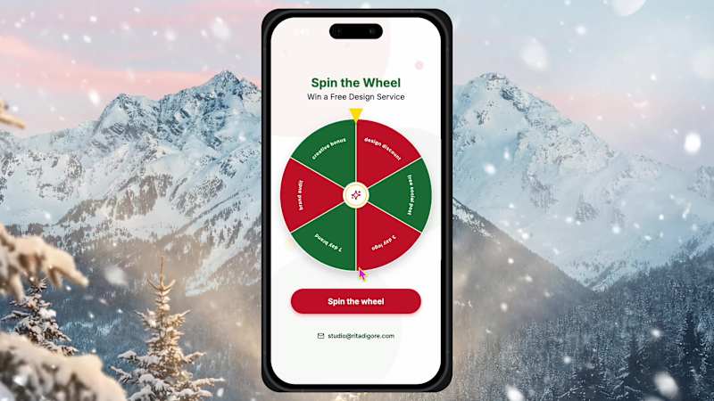 Cover image for Spin The Wheel | Win a free design service (AUDIO ON) 🎄 Cli...