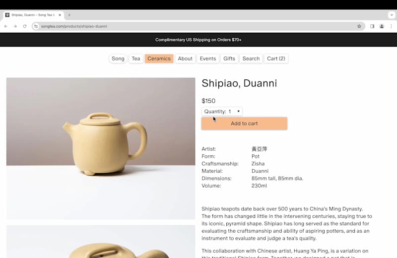 Cover image for Song Tea: Design & Dev