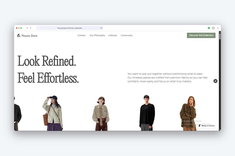 Cover image for House Zara Premium Fashion Framer Landing Page