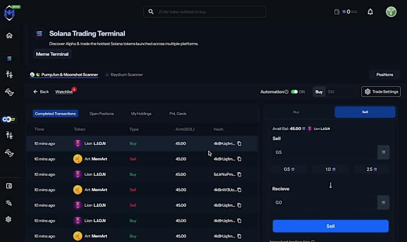 Cover image for Solana Meme Trading Terminal — UX Design for Crypto Tool