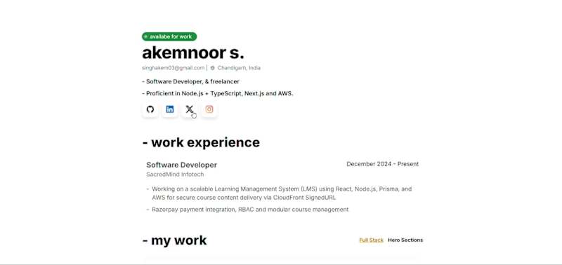 Cover image for Portfolio Website