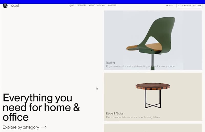 Cover image for Möbel creative website.
Möbel distributes the