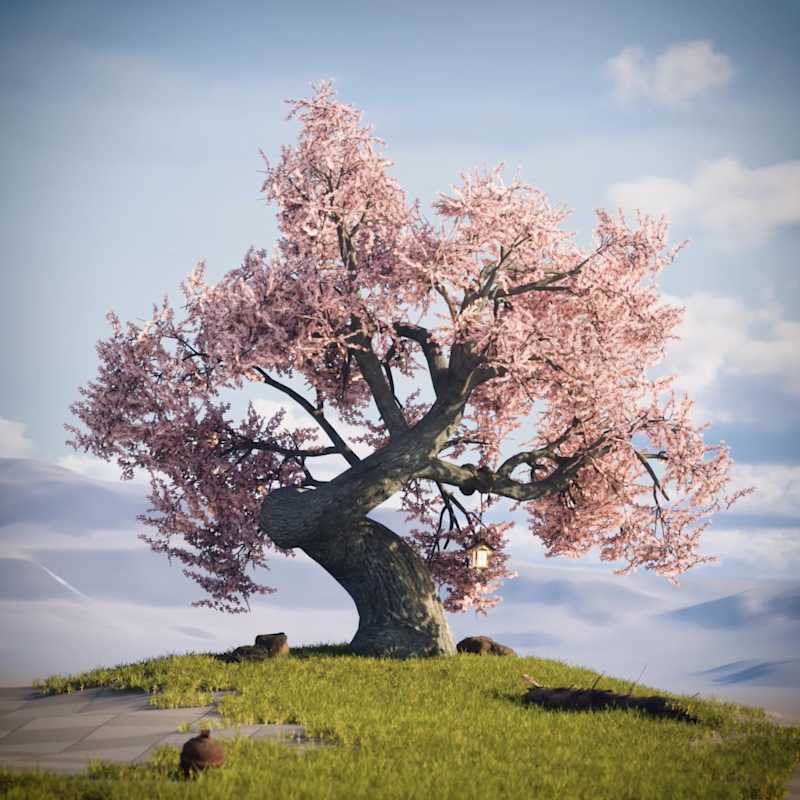Cover image for A Game Ready Sakura tree, fully created in SpeedTree and int...