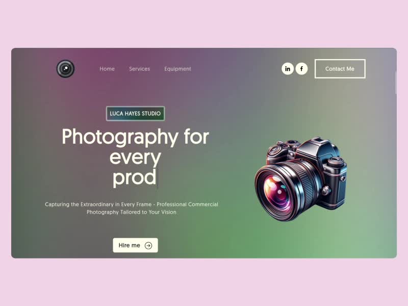 Cover image for Landing Page for Photographer