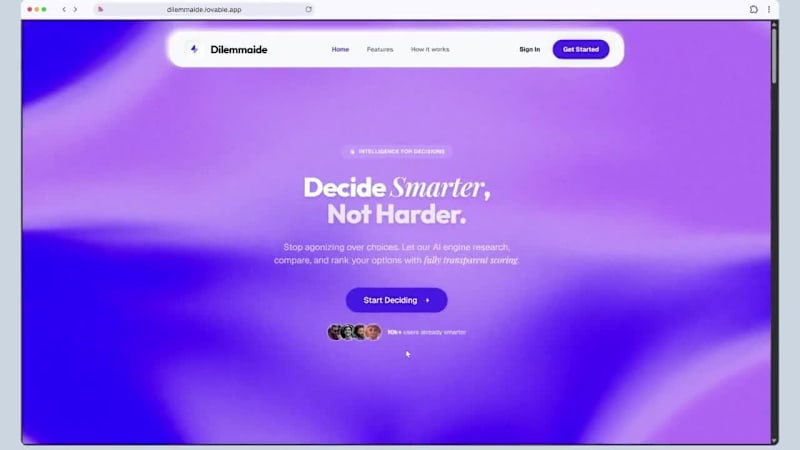 Cover image for Dilemmaide- AI Powered Decision Making App