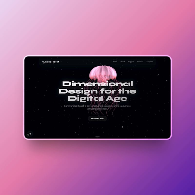 Cover image for 3D jellyfish and Glassmorphism for