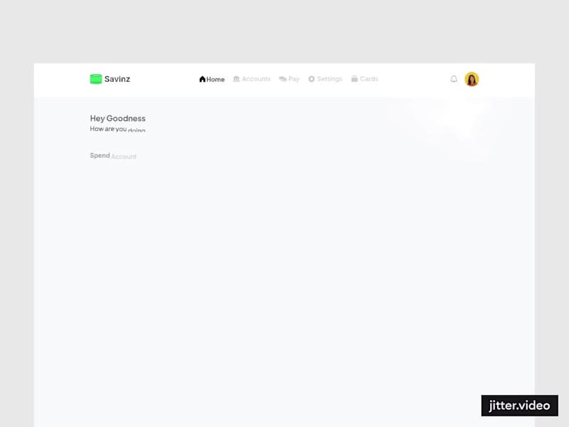 Cover image for Used Jitter to Animate a finance Dashboard ui i worked on.
