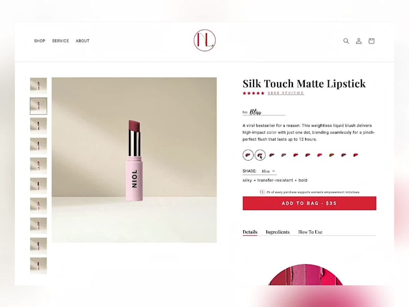 Cover image for Silk Touch Matte Lipstick Product Details Page