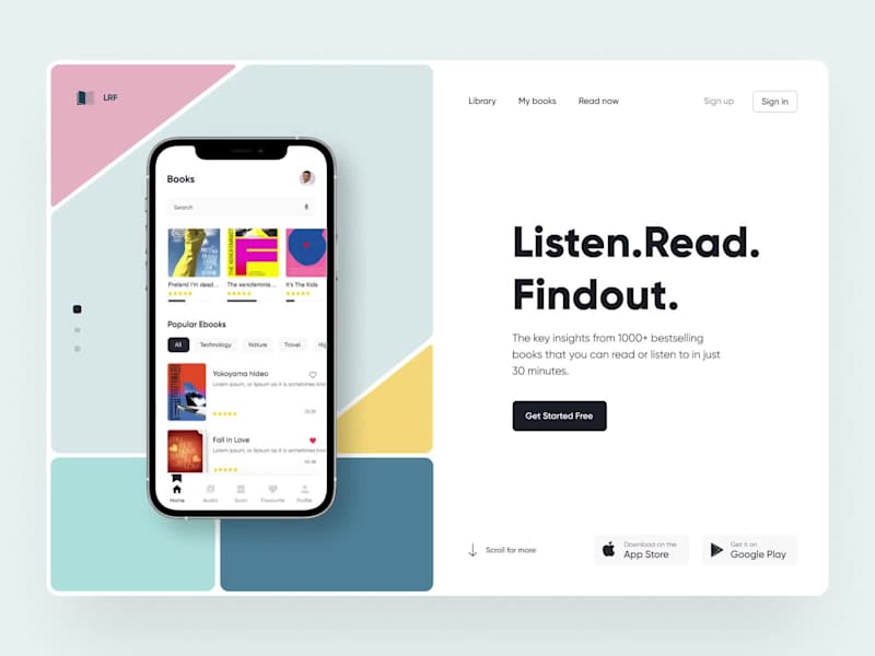 Cover image for Book Summary & Audio App UI Design