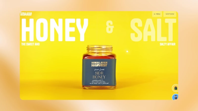 Cover image for Story-driven site for pink salt and honey, taking visitors f...