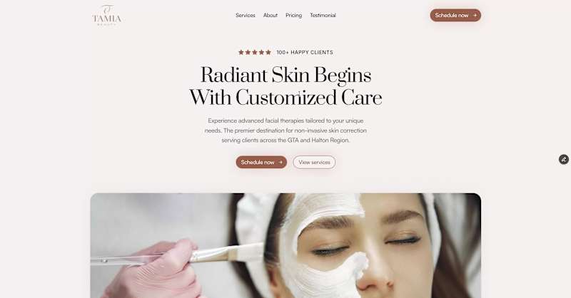 Cover image for Project Name: Tamia Beauty Website