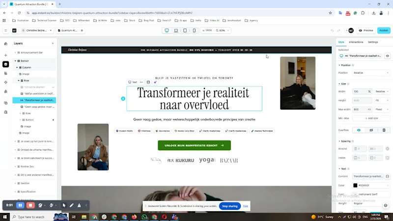 Cover image for Christine Beijnen Quantum – Figma to Instant Landing Page 