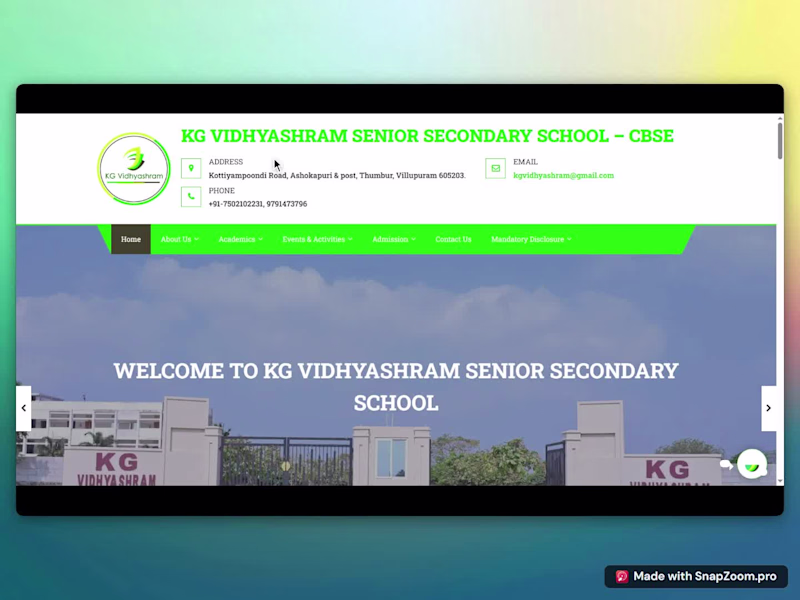 Cover image for KG Vidhyashram – Modern WordPress