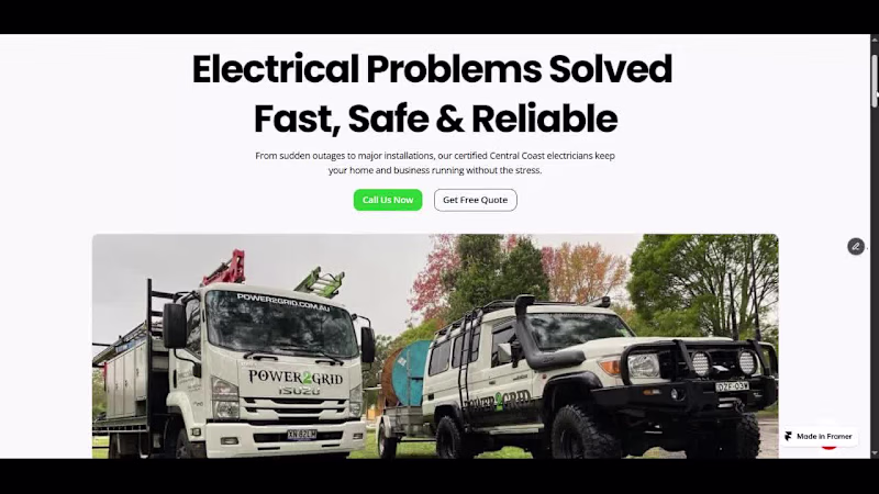 Cover image for POWER2GRID – Central Coast Electrical Services Website