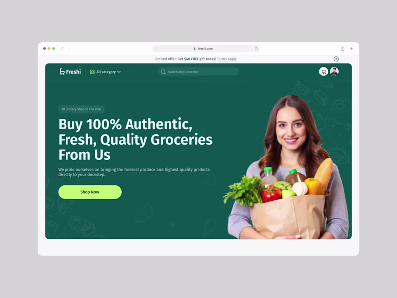 Cover image for Freshi - E-commerce Website & Mobile App Design 