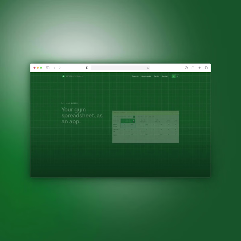 Cover image for Notebook Gymbros: Spreadsheet-Grade Training App