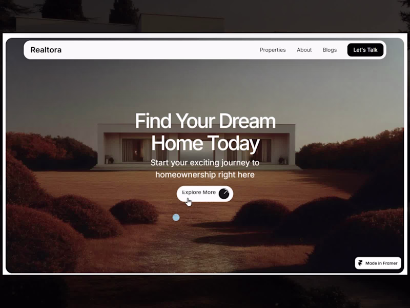 Cover image for Realtora Real Estate Website Design and Development